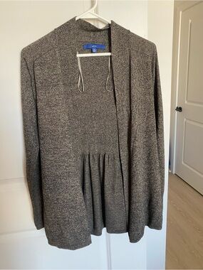 Apt. 9 Women's Gray Open-Front Marled Cardigan